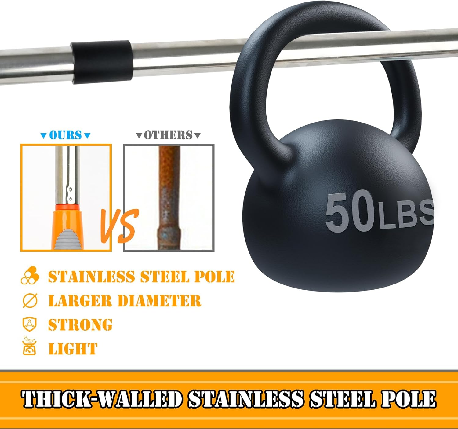 Lapluied 4M/157" Long Reach Window Cleaning Equipment, 3 in 1 Telescopic Window Cleaner, 270&deg; Rotating Squeegee Window Cleaning Kit with 10 Extendable Pole for Indoor/Outdoor High Window,Orange image number 6