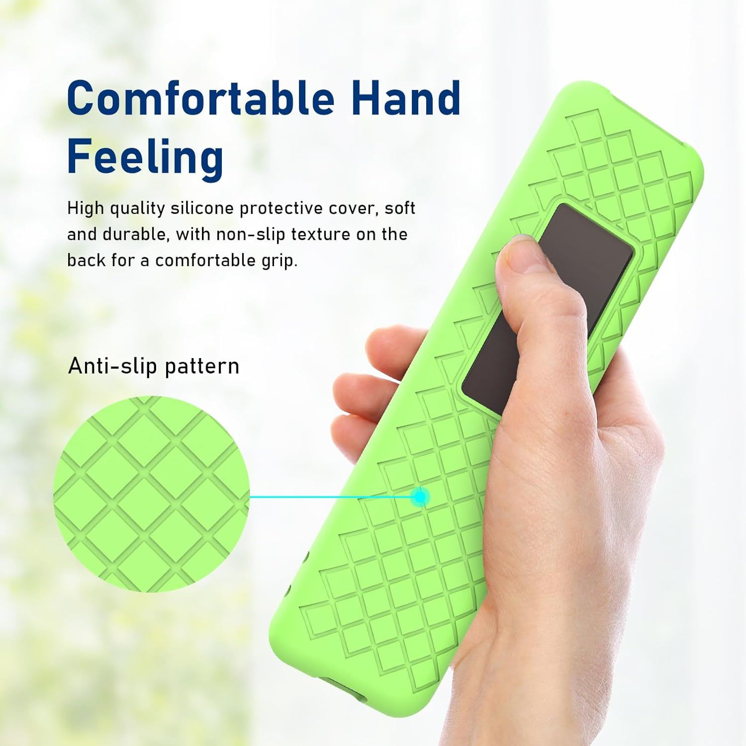 USTIYA Remote Case for Samsung TV 2023 BN59-01432A / 01432J / 01432B / 01432D / 01432 TM2360E / TM2360F / TM2361E / BN59-01455E / 01455A Solar Cell Nightglow Control Protective Cover Silicone (Green) image number 5