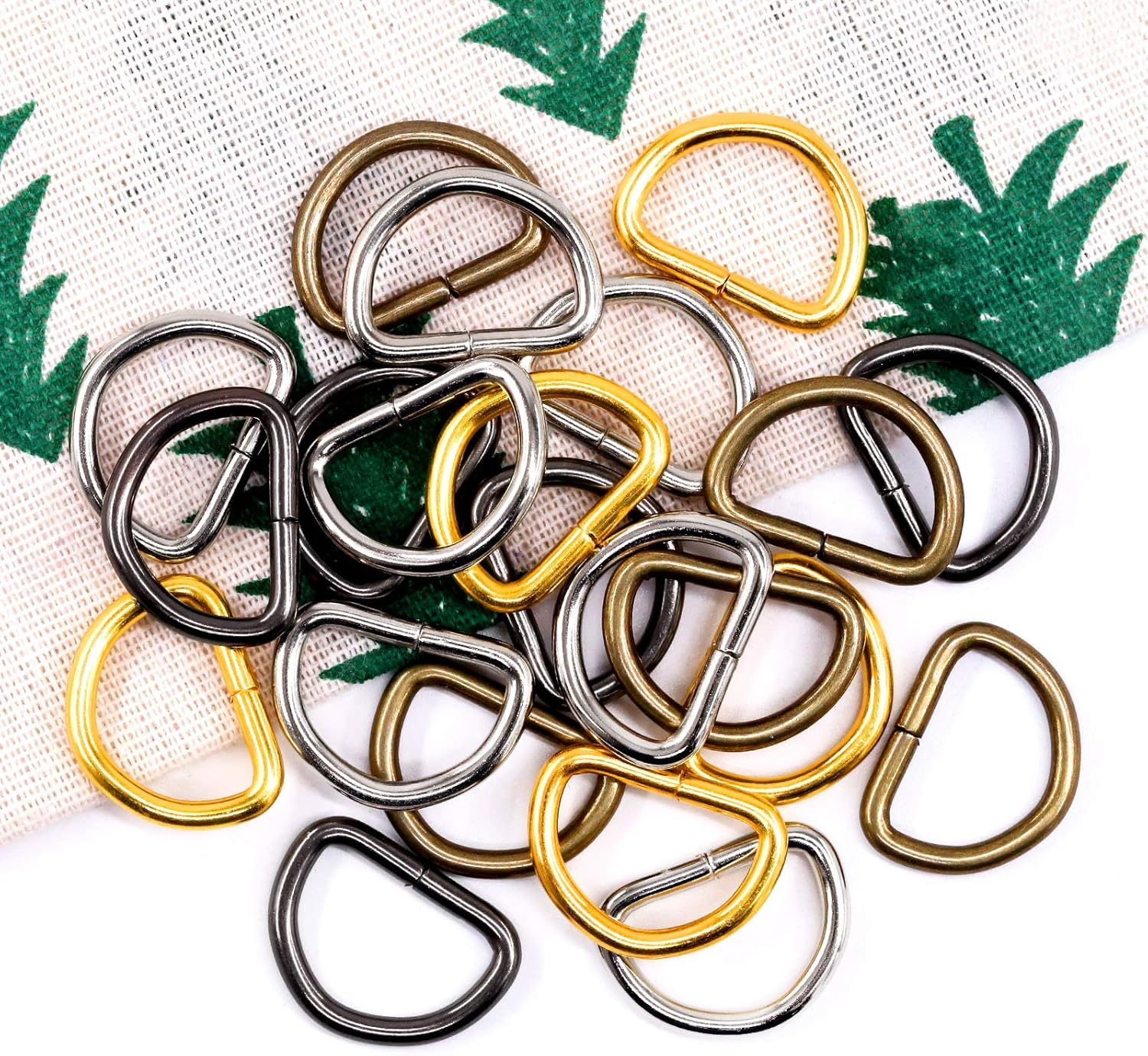 Swpeet 120Pcs 3/4 Inch - 20Mm 4Colors Multi-Purpose Metal D Ring Semi-Circular D Ring for Hardware Bags Ring Hand DIY Accessories (Mixed Color, 3/4 Inch) image number 3