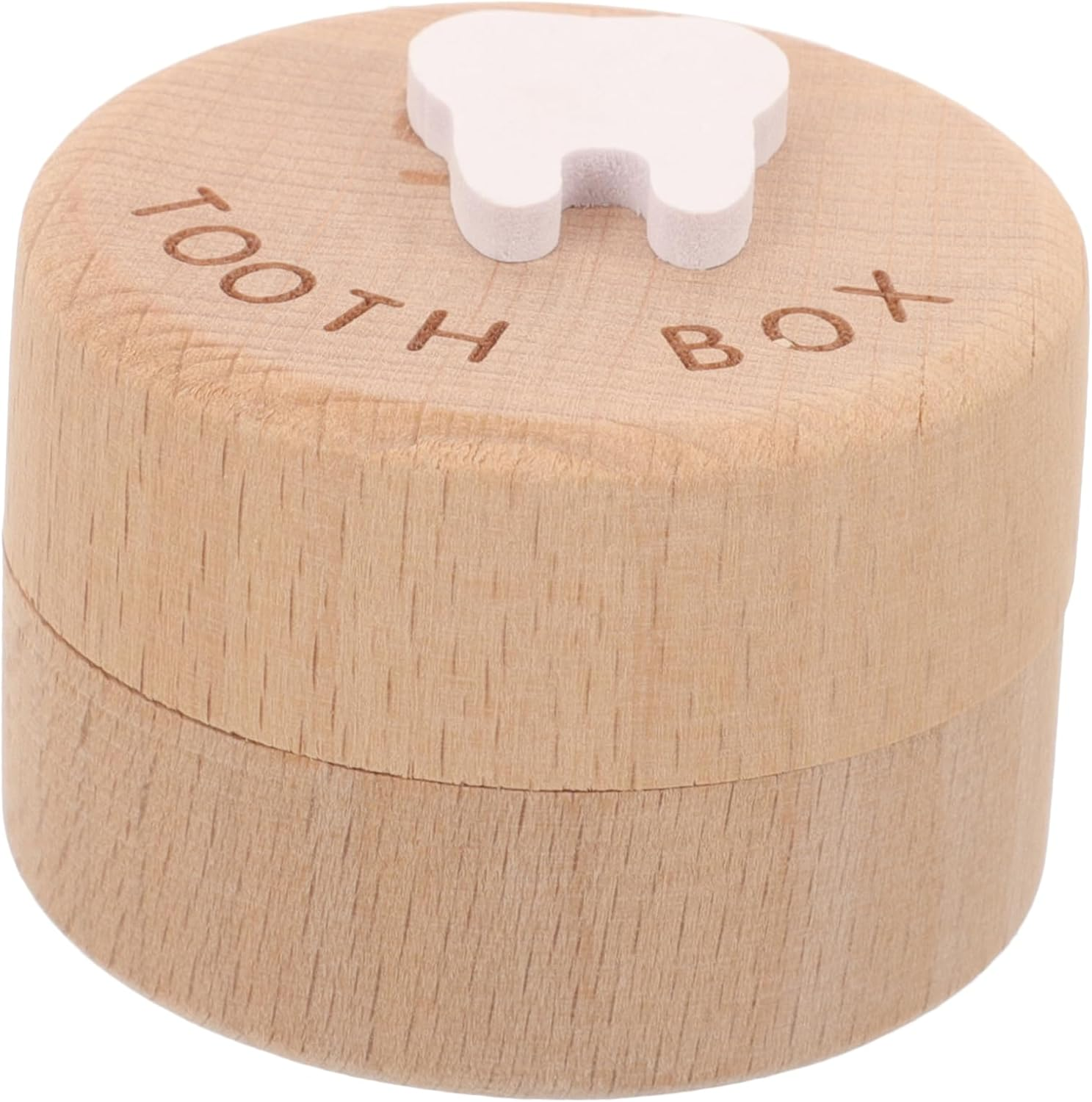 Wooden Baby Tooth Box Boys and Girls Tooth Holder Infant Fetal Hair Keepsake Organizer Souvenir Container for Boys and Girls image number 6