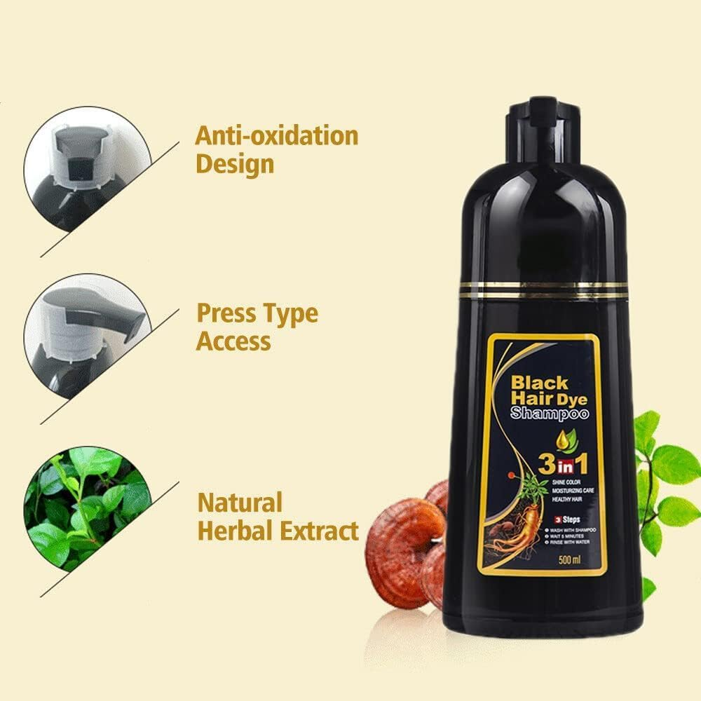 URBANMAC Herbal 3 in 1 Hair Dye Instant Black Hair Shampoo for Women & Men image number 3