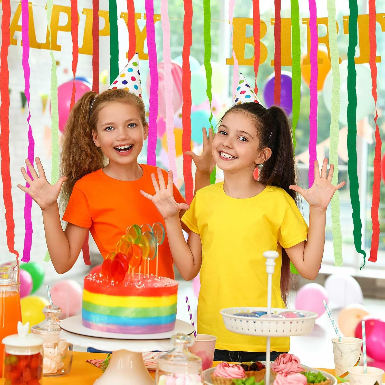 8 Rolls Crepe Paper Streamers 25 X 250Cm 4 Colors Crepe Paper Roll Decorative Craft Streamer for DIY Gift Wrapping Paper Birthday Wedding Holiday Party Decorations (Pink) image number 3