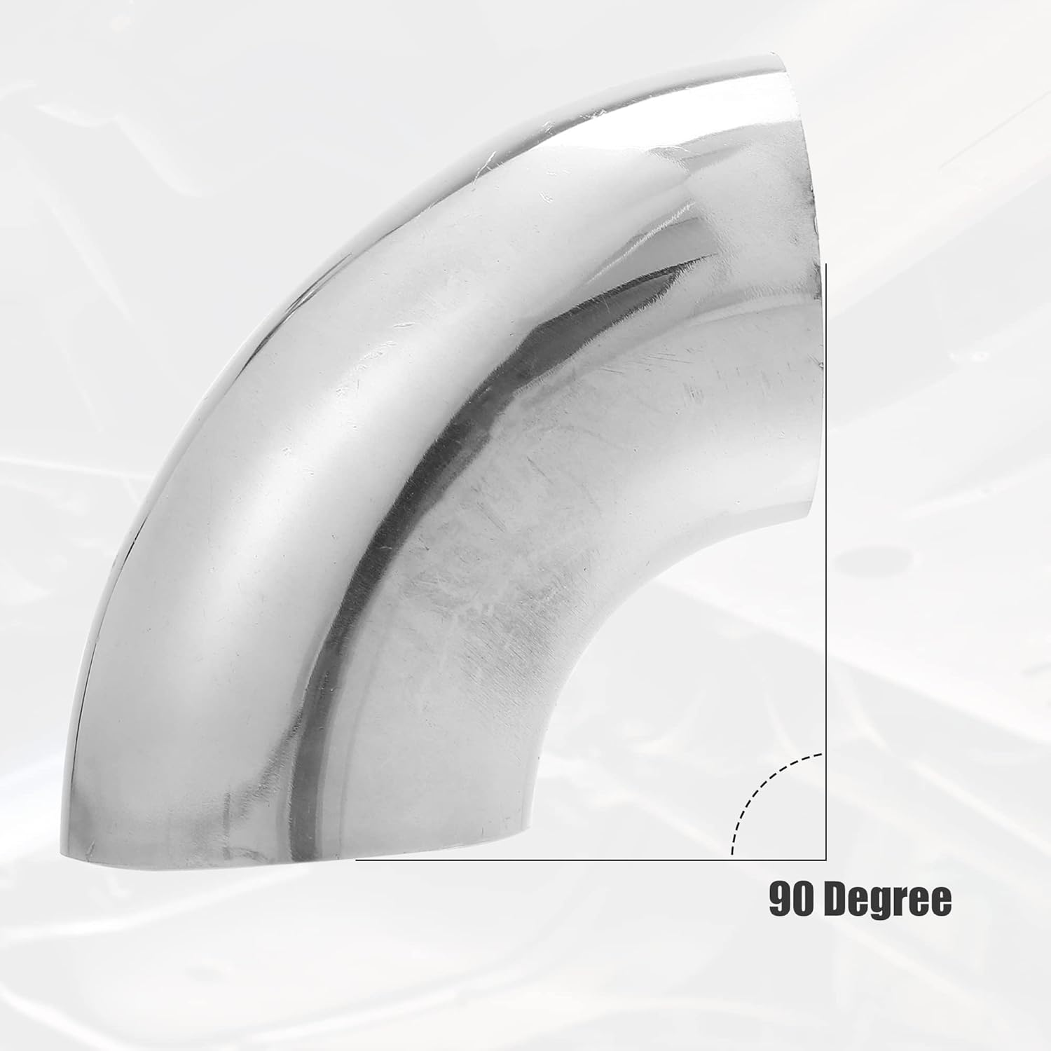 X AUTOHAUX 1 Pcs OD 1.55 Inch 90 Degree Mandrel Bend Elbow SS304 Stainless Steel Exhaust Elbow Pipe for Car Modified Exhaust System 1.55" Piping Silver Tone image number 3