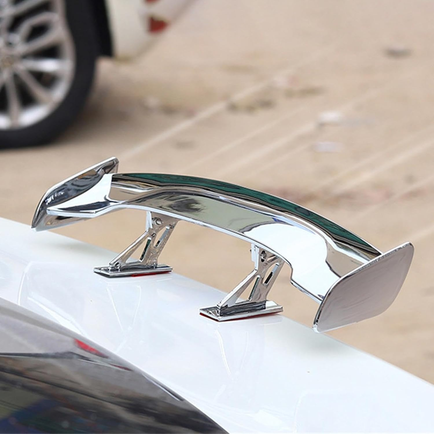 Car Spoiler Wing - Spoilers for Cars | GT Wing Car Spoiler Car Rear Spoiler Wing Carbon Fiber Auto Car Tail Decoration - Silver Plating image number 5
