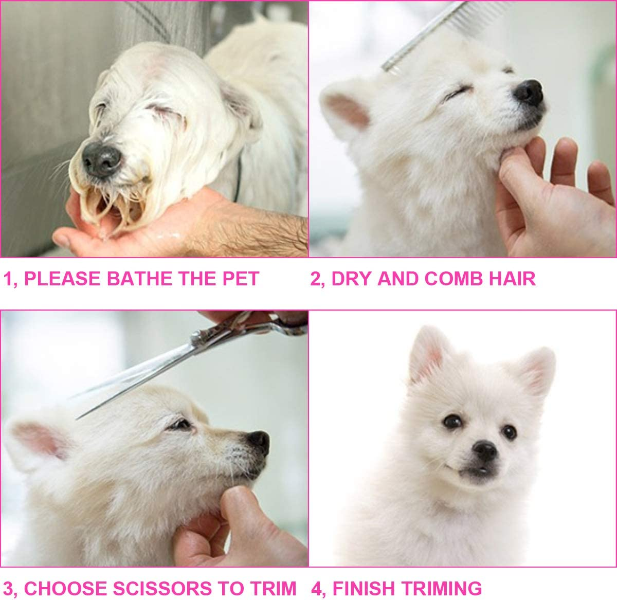 TINMARDA Professional Dog Grooming Scissors Kit with Safety round Tips, Sharp and Durable Titanium Coated Pet Grooming Shears for Dog Cat image number 4