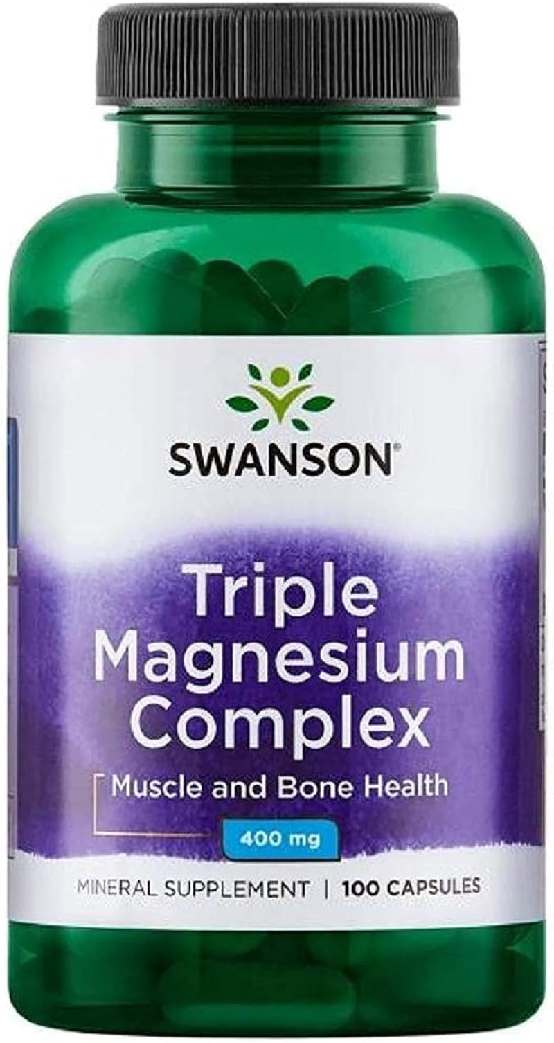 Swanson Triple Magnesium Complex 400 Mg 100 Capsules (1 Bottle) image number 2