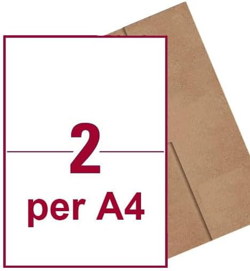 [2 per Page] A4 Self Adhesive Address Labels Laser Inkjet Print Mailing Stickers Label 210 X 148Mm 40 Sheets 80 Labels
