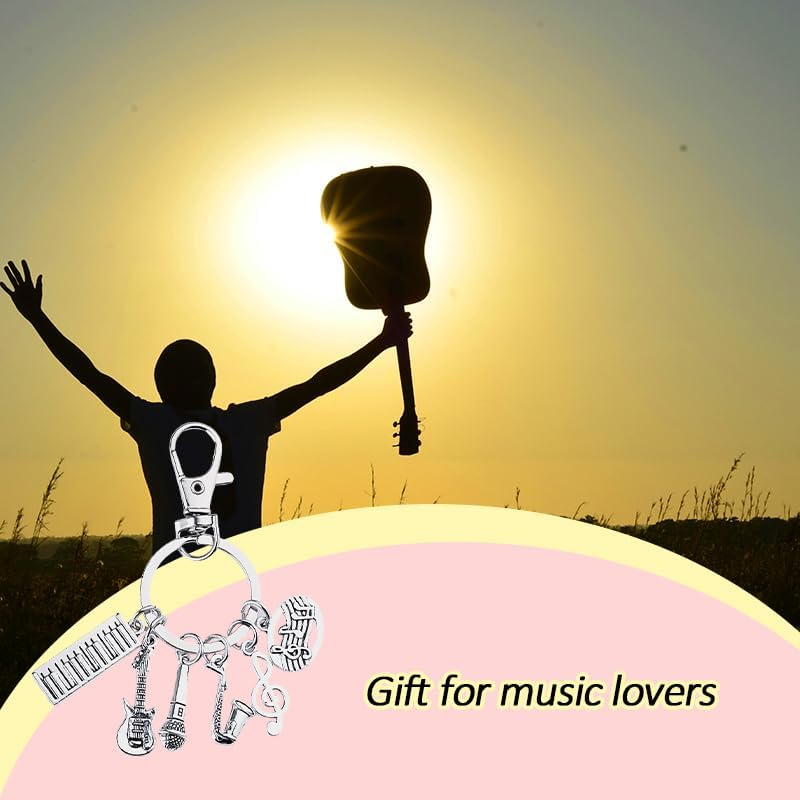 Music Keychain Accessories Musical Gifts for Men Women Daughter Son Birthday Gifts for Music Lovers Musical Instrument Party Favors for Adults Music Lover Gift Keychain for Car Key Chain Music Charms image number 5