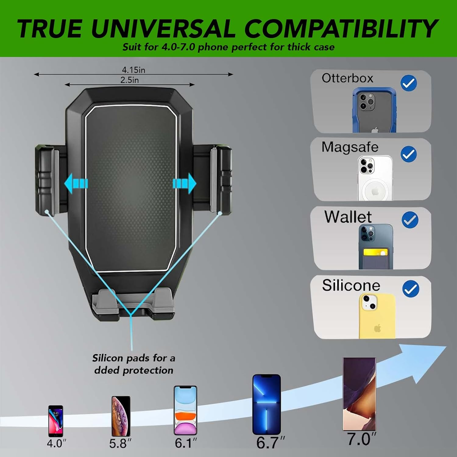 MAEZOE Truck Phone Holder Mount, Heavy Duty Car Phone Holder, Dashboard Windshield Phone Holder 16.9 Inch Long Arm, Widened Suction Cup Compatible with Pickup Truck, Commercial Truck image number 1