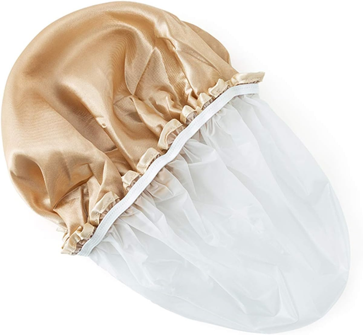 Useful Double-Layer Shower Cap Waterproof West in the Women'S Thickened Children'S Shower Head Cover Kitchen to Prevent Lampblack and Send Foam Ball (2 Pcs) Suitable for Ladies, Children and Girls, Tr image number 1