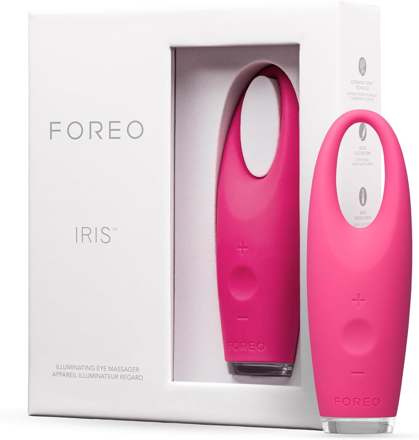 FOREO Iris Portable Sonic Eye Massager for Dark Circles,Petal Pink
