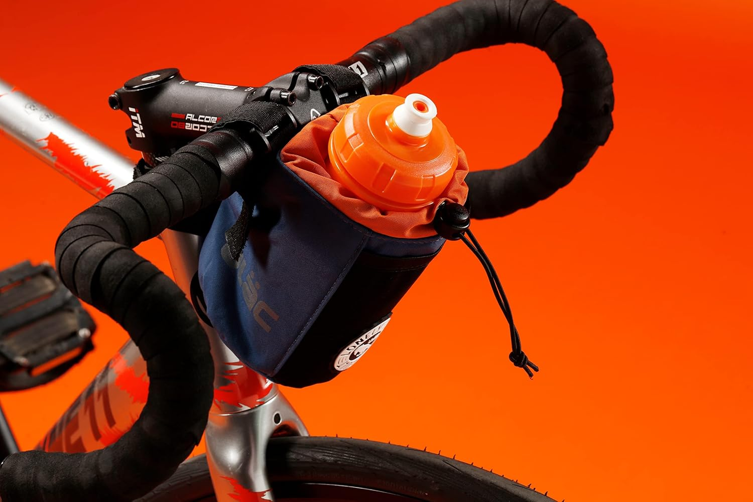 ULAC NEO Porter C-Hold Bike Feed Bag for Top Tube, Handlebar, Stem and Saddles (Navy-Orange) image number 3