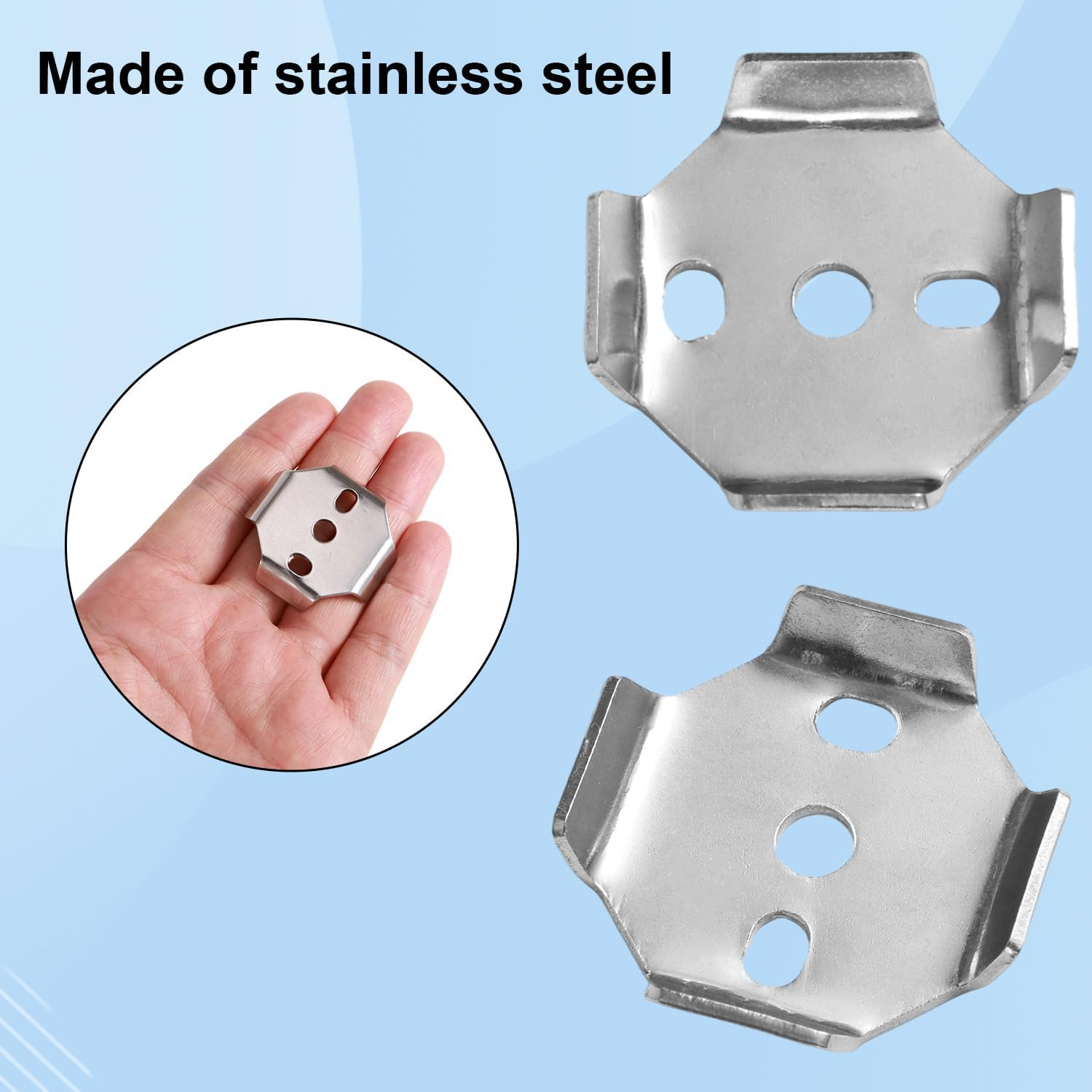 Lasuroa 2Pcs Towel Bar Replacement Parts, 39X39Mm Stainless Steel Square Buckle Wall Bracket Towel Bar Base Spacers Fixing Piece Screws Bathroom Mounting Hardware Kit for Towels Rod Accessories image number 3