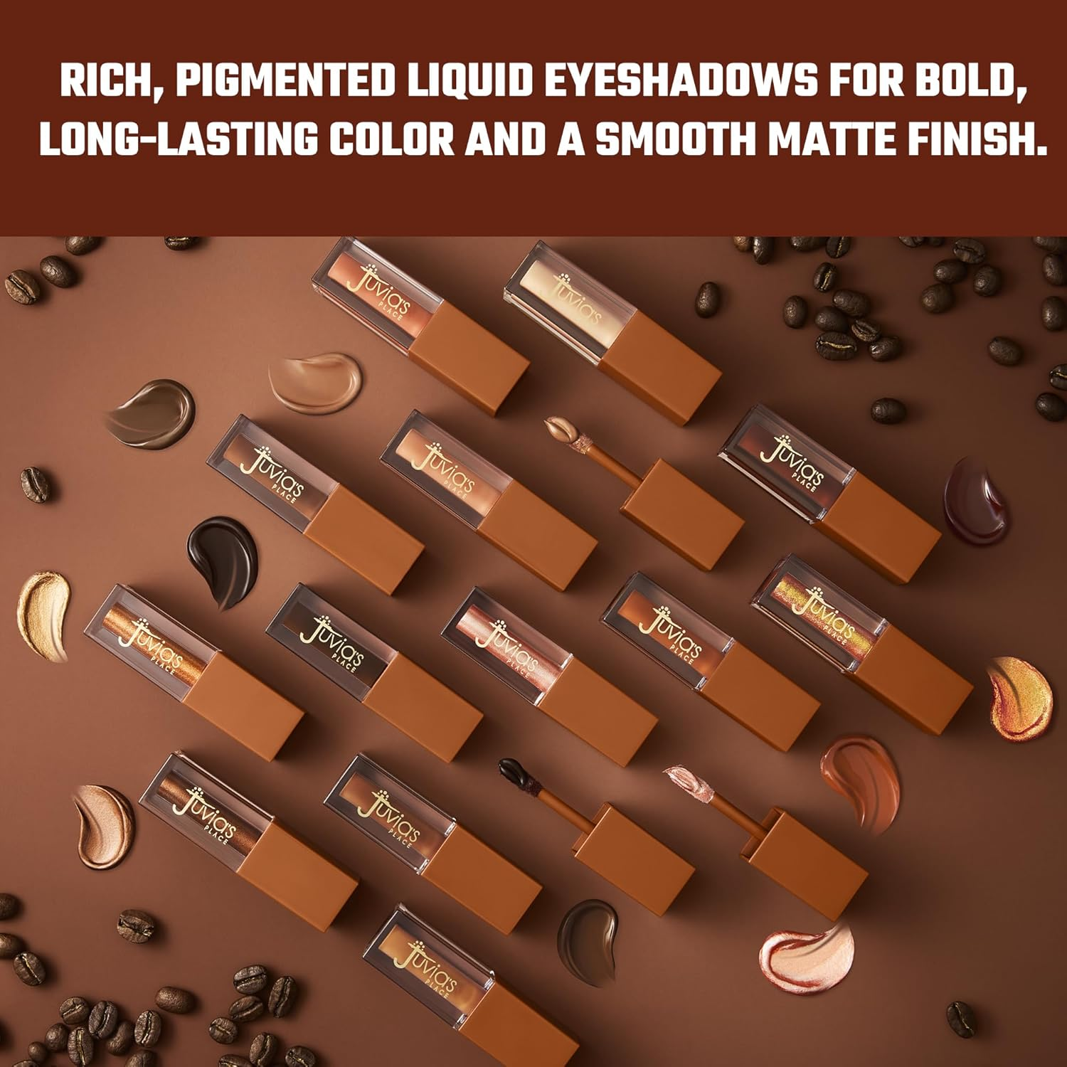 Juvia'S Place Coffee Shop Liquid Eyeshadow - Coffee Cake Matte - Metallic Caf&eacute; Royale image number 2