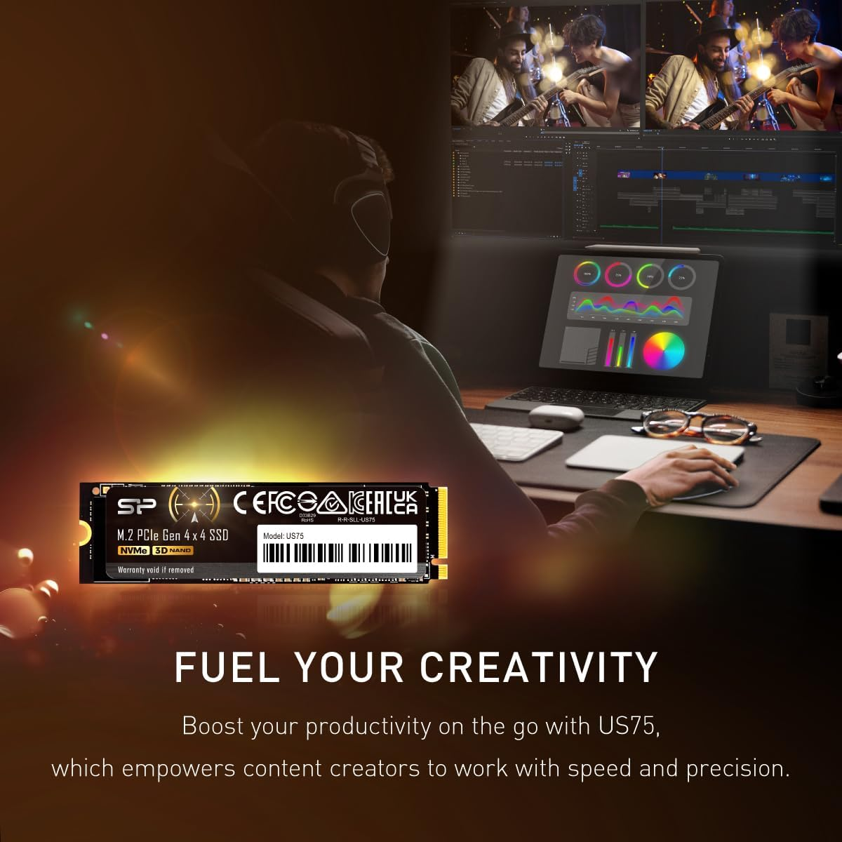 Silicon Power US75 4TB Nvme Pcie SSD, 3D TLC NAND with SLC Cache, up to 7,000Mb/S, M.2 2280 Internal Solid State Drive, Upgrade Storage for Desktop Laptop PC Computer image number 5