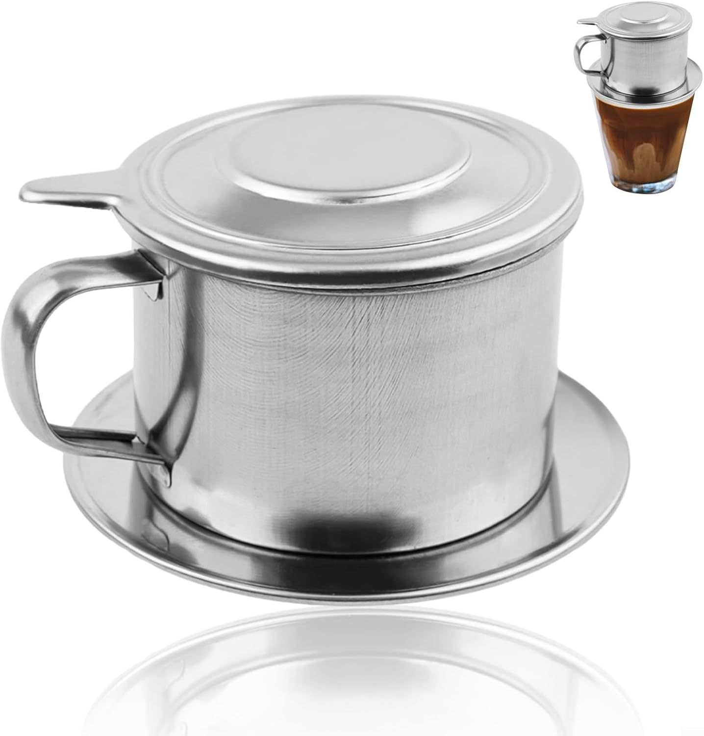 Vietnamese Stainless Steel Drip Filter Maker Perfect Addition to Your Kitchen Utensils (Max 50Ml) image number 1