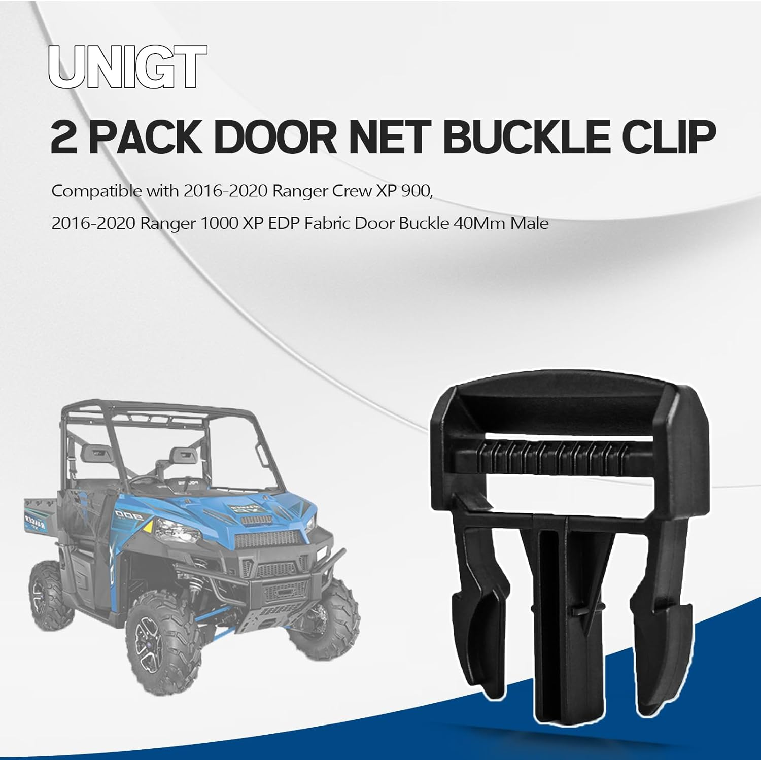 UNIGT 2 Pack Door Net Buckle Clip Compatible with 2016-2022 Polaris Ranger Crew 900 1000 XP Factory Mesh Door Side Safety Net Fastener 40Mm Male Buckle Replace 5452505 image number 3