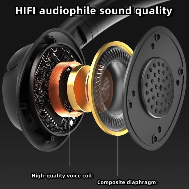 NEVKA Pure Bass Wireless Noise Cancelling Headphones, Bluetooth over Ear Headphones for Men Women,48 Hours Battery Life,Over Ear Headphones for Indoor,Outdoor,Computer,Smartphone,Tv,Etc (White) - Blue image number 6