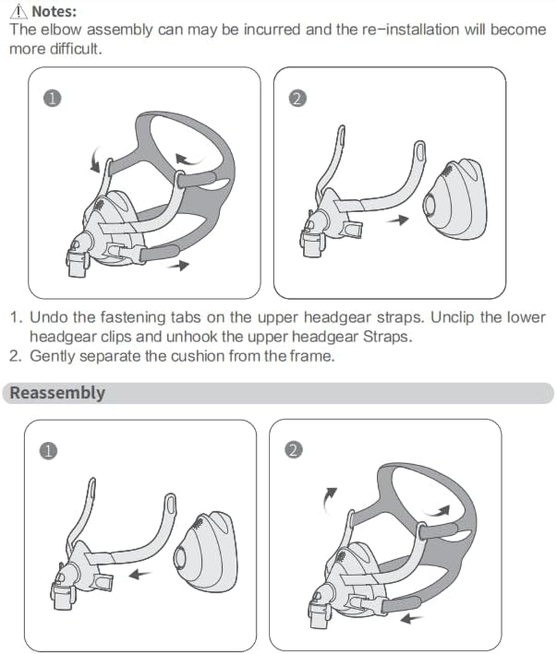 CPAP Full Face Mask Replacement Kit, Comfort Series Nasal Mask Assembly, 3 Sizes to Choose from (L) image number 6