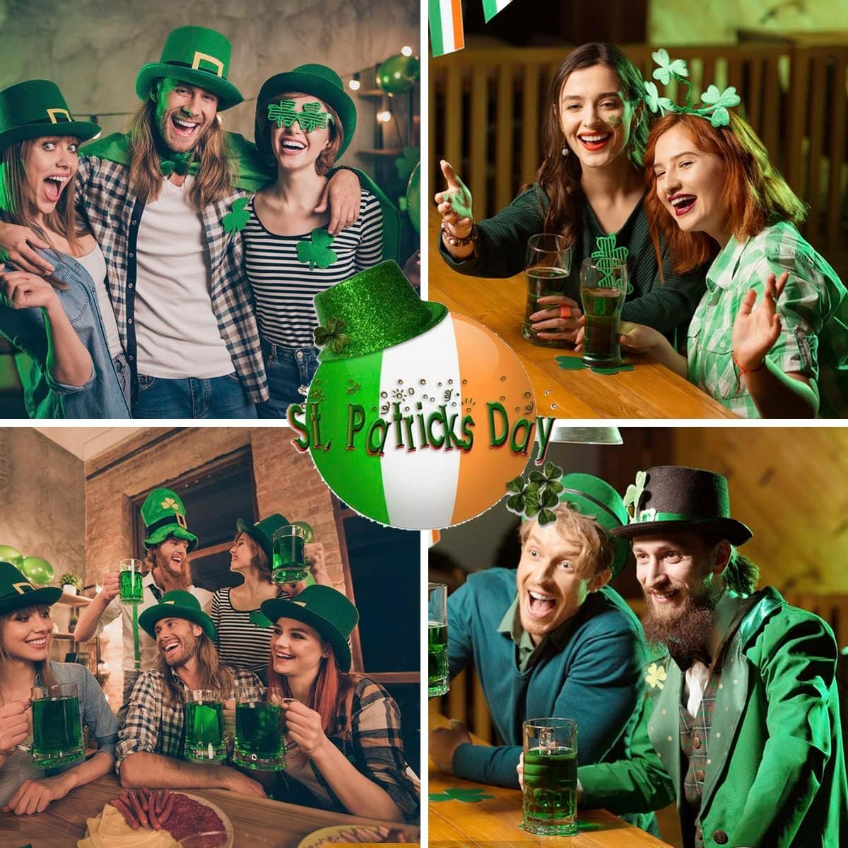 TOOBIT St Patrick'S Day Headband Green Shamrock Hair Bands Ireland Lucky Headband for Women Parade Costume Party Accessories image number 4