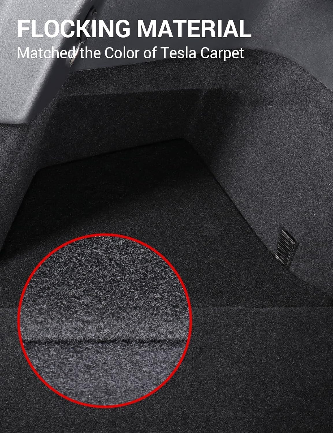 2022-2024 Tesla Model Y Trunk Organizer Waterproof Rear Trunk Storage Bins Side Box with Carpeted Lip Interior Accessories Set of 2 for Model Y 5-Seater BOOT BAGS (Newest Version) image number 6
