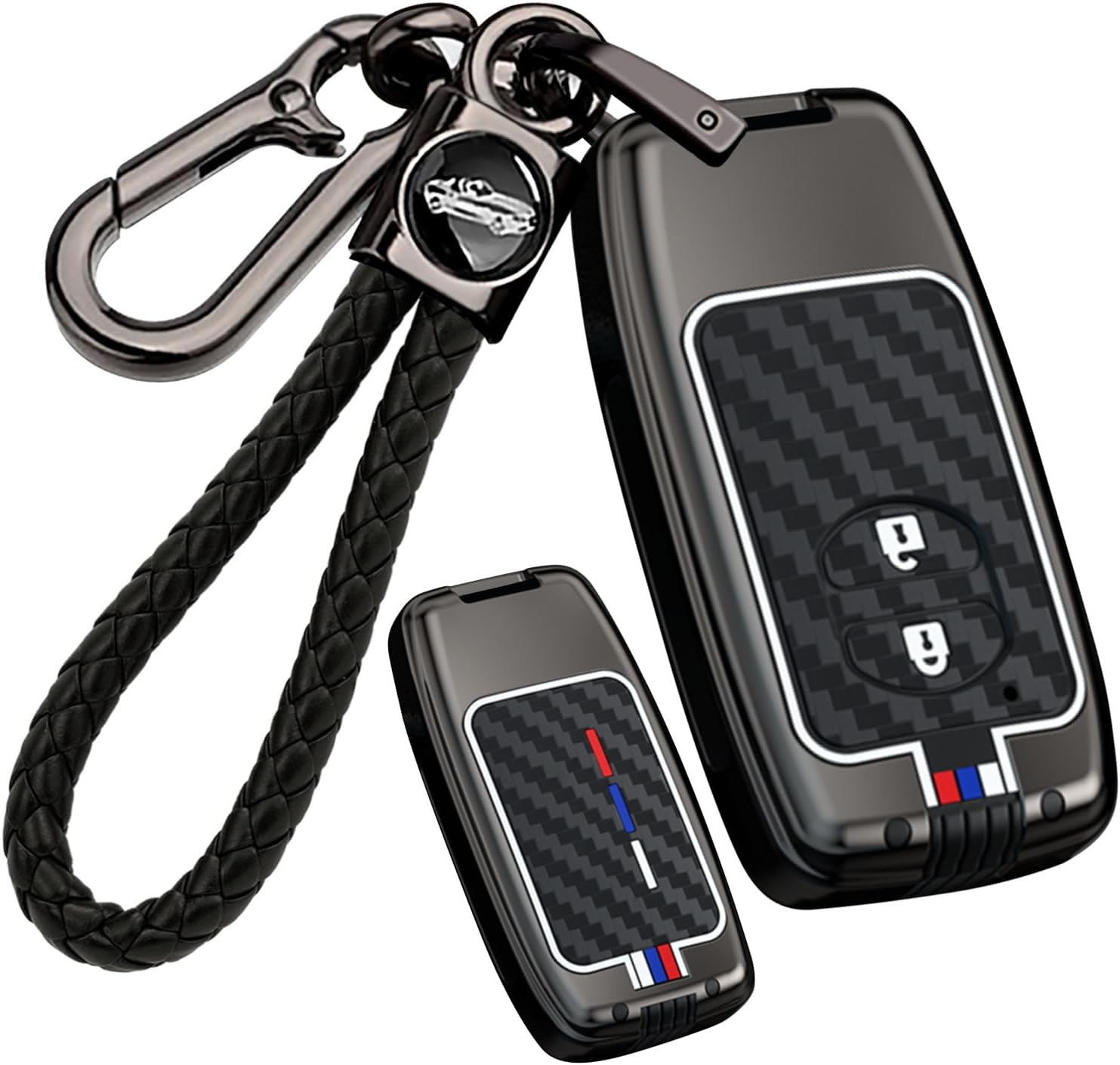 Ontto Luminous Car Key Fob Cover Fit for Toyota 4Runner Avalon Camry Corolla Land Cruiser Venza RAV4 Subaru BRZ Key Holder Metal Smart Shell Case Keyring Keychain Auto Styling Accessories