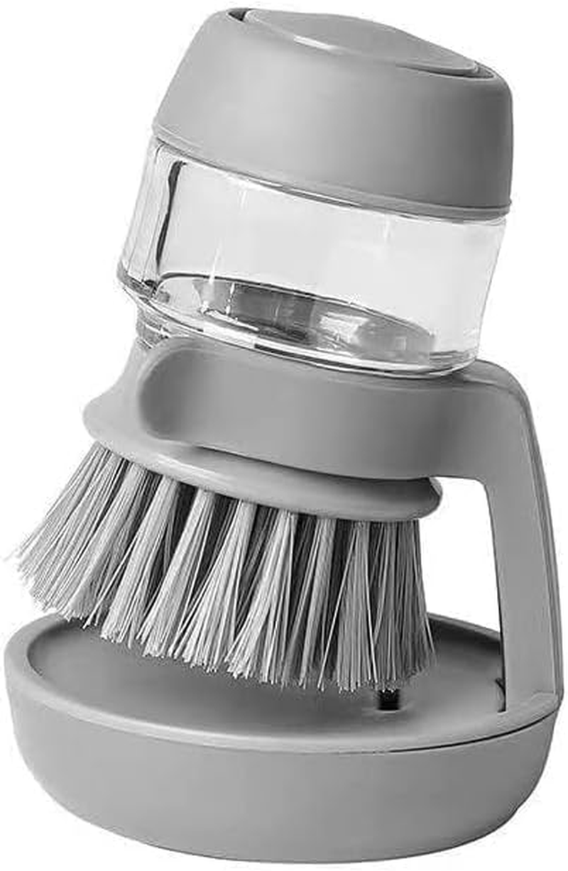 3-In-1 Soap Dispensing Cleaning Palm Brush,1Pc Soap Dispensing Palm Brush,Kitchen Cleaning Brush Liquid Addition Soap Brush,Press Cleaning Brush Kitchen Pot Cleaning Brush with Soap Dispenser,Green