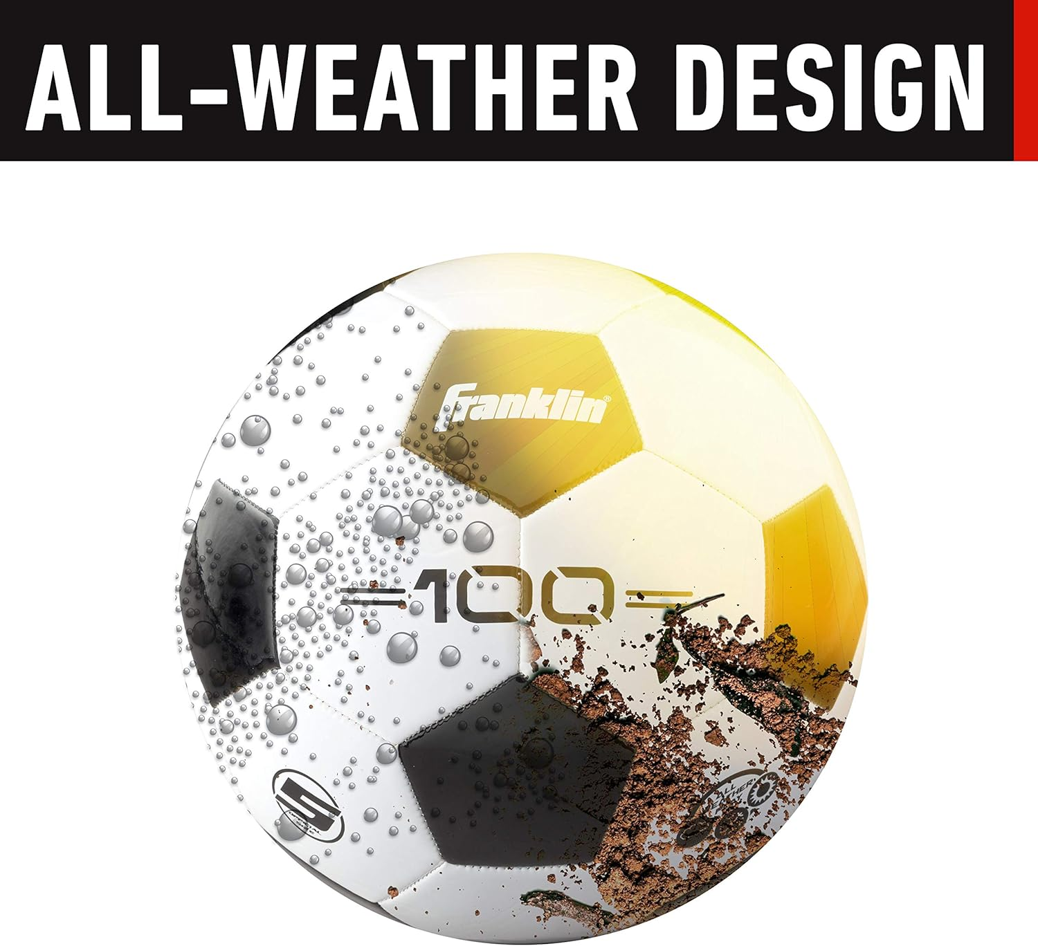 Franklin Sports Soccer Balls - Youth + Adult Soccer Balls - Size 3, 4 + 5 Soccer Balls - Single + Bulk Packs - Black + White image number 2