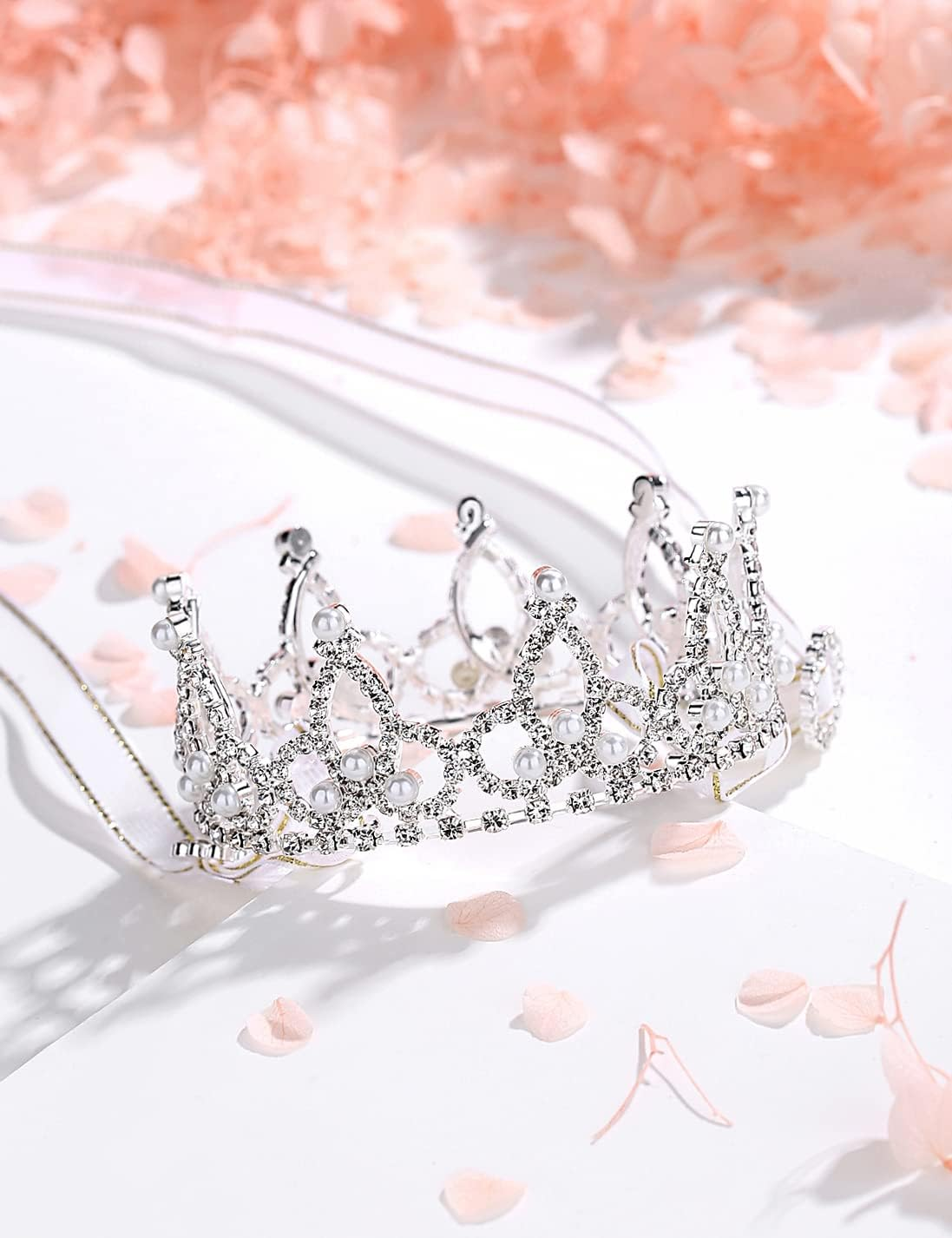 Lovelyshop Pet Serial Majestic Dog/Cat Costume Collection with Lux Velvet Cloak and Silver Pearl Crown Set for Halloween,King Queen Prince and Princess Cosplay-M image number 4