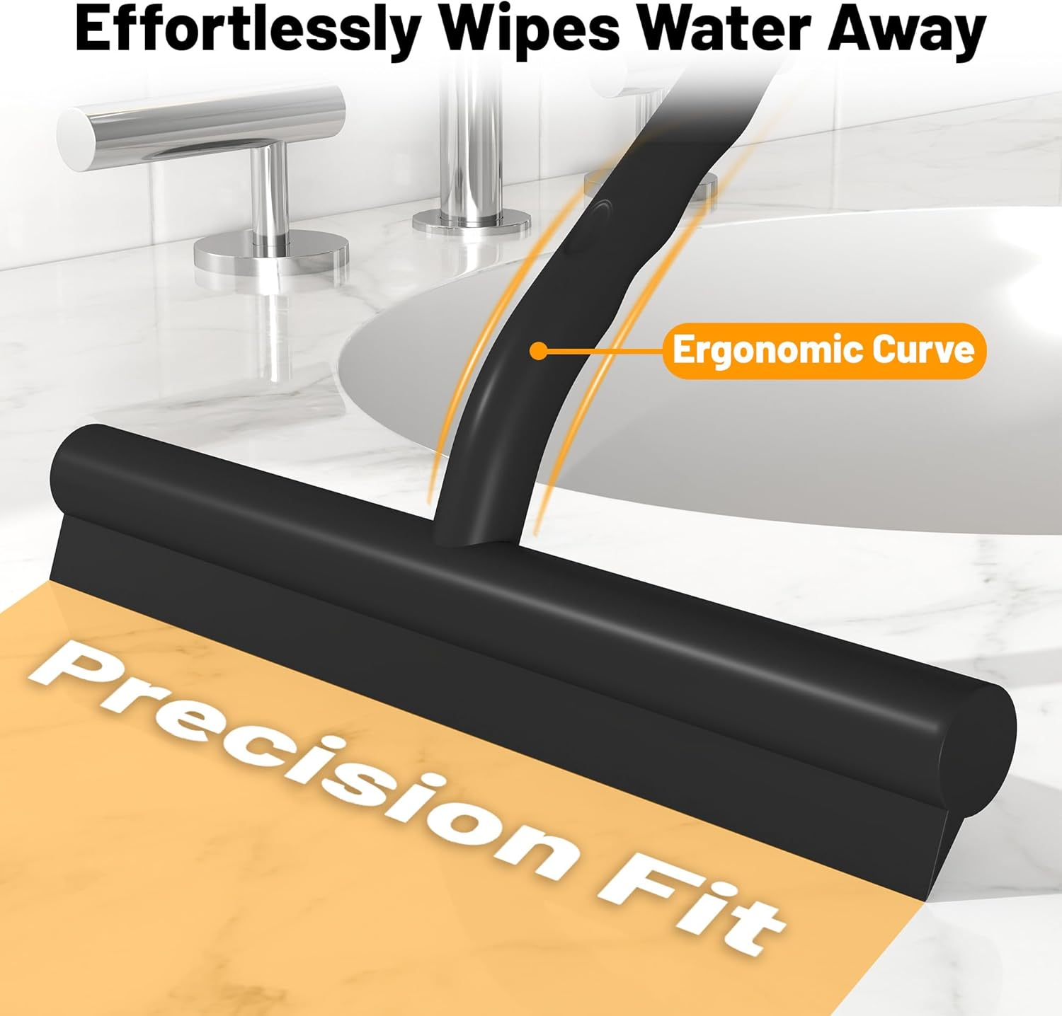 3 PCS Silicone Shower Squeegee with Hanger Window Squeege Glass Cleaner.Widow Wiper for Bathroom Kitchen Car Door Cleaning Tool Accessories(White Gray Black) image number 3