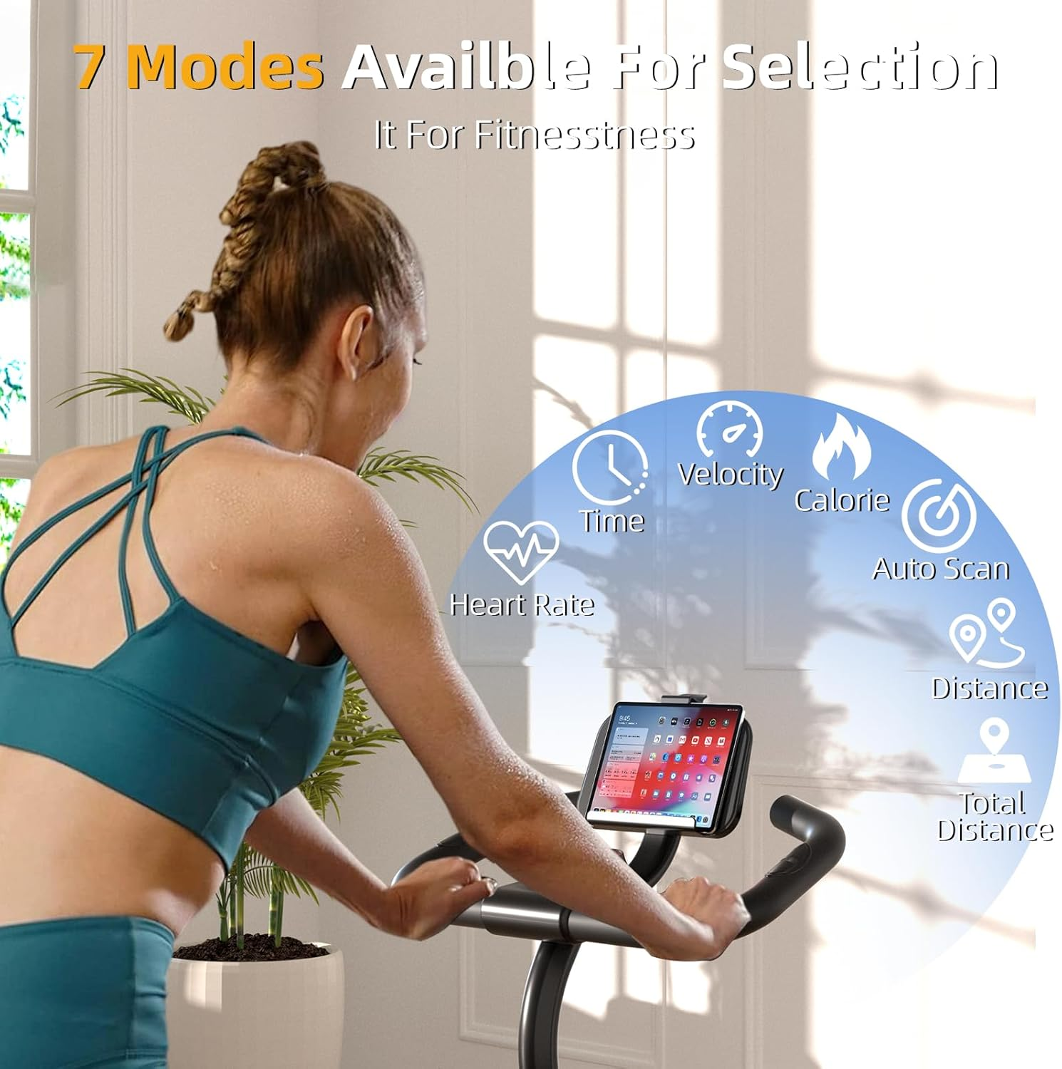 【Update】Luczeng Exercise Bike, Stationary Bike for Home with Heart Rate Monitoring, Indoor Spin Bike with Silent Belt Drive, Heavy Flywheel, Comfortable Seat Cushion and Upgraded Digital Display image number 4