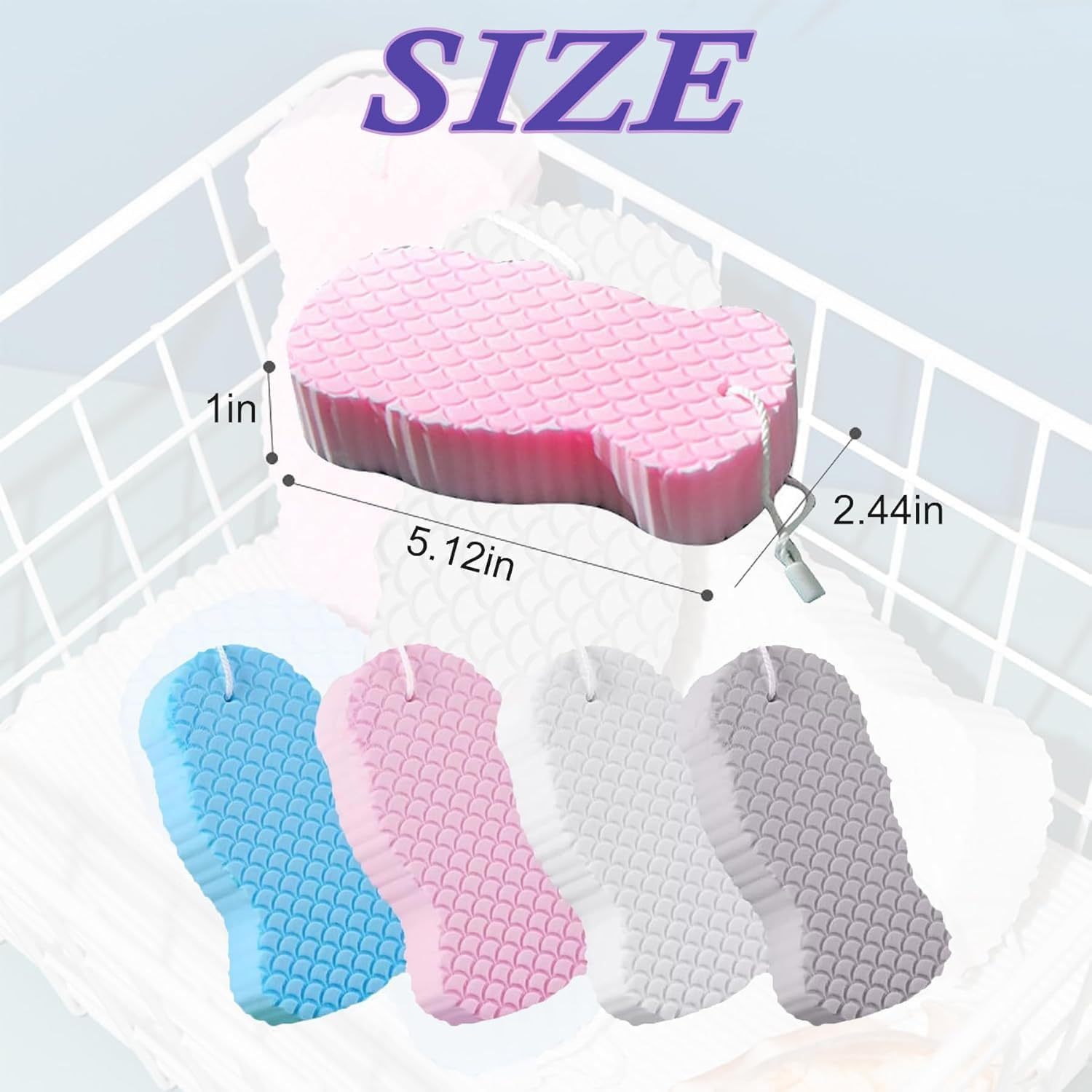 Yessmi 3D Soft Exfoliating Bath Sponge, 2Pcs Ultra Soft Bath Body Shower Sponge, Polyvinyl Alcohol, Exfoliating, Color B - Color B image number 3