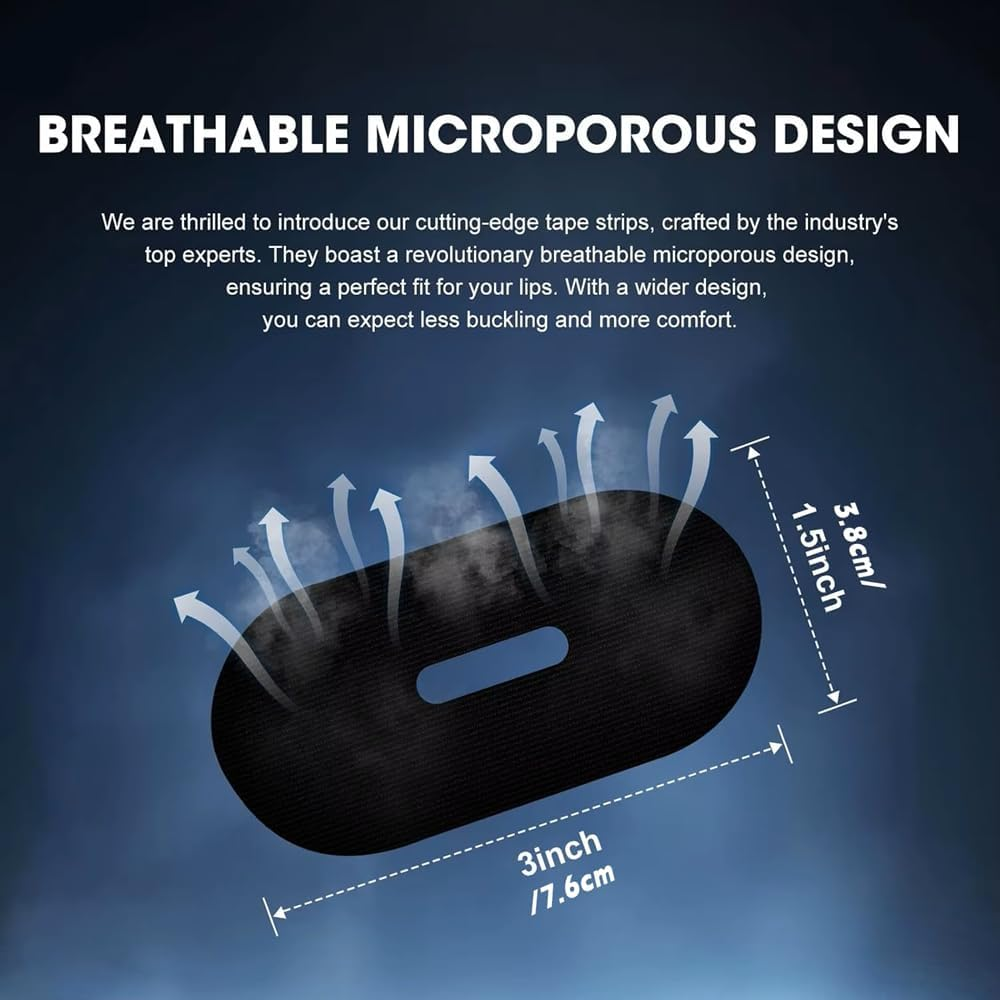 Mouth Tape for Sleeping 30-Pack, anti Snoring Mouth Strips with Hole, Prevent Mouth Breathing and Enhance Nasal Airflow image number 4