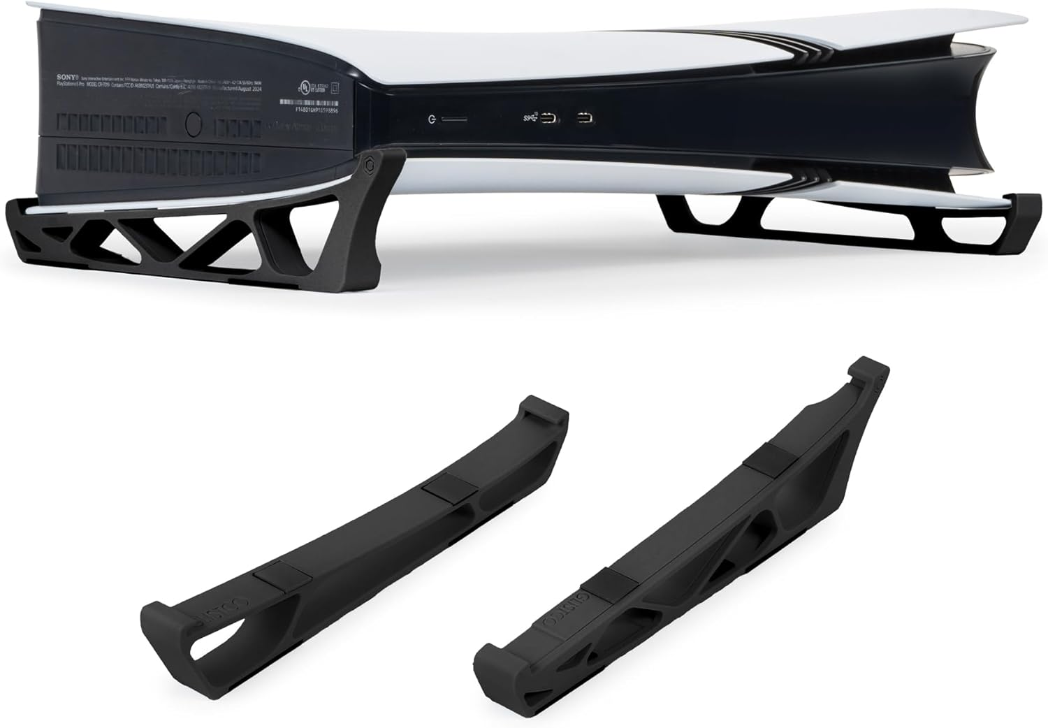 Glistco Skates - Horizontal Stand for PS5 Pro Compatible with Disc & Digital Edition (Black)