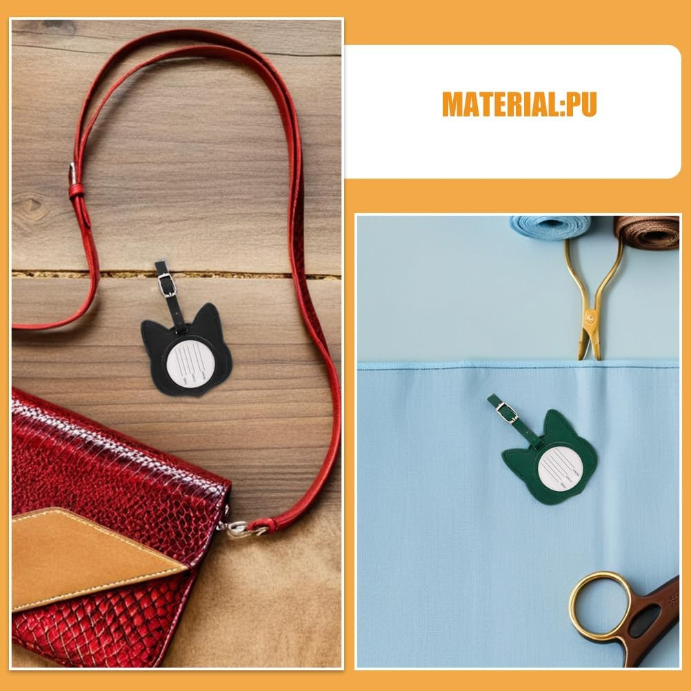 CIMAXIC 6Pcs Cat Luggage Tags: Cute Cat-Shaped Bag Identifier Cartoon Suitcase Label Travel Baggage Tags Luggage Identify Label for Women Men