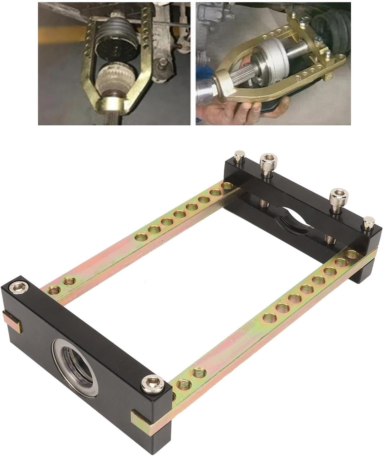 CV Joint Removal Tool, Adjustable CVJ Puller Separator Tool with Three Bearings, CVJ CV Axle Puller U Joint Removal Tool, Universal Cars, Prevents Damage