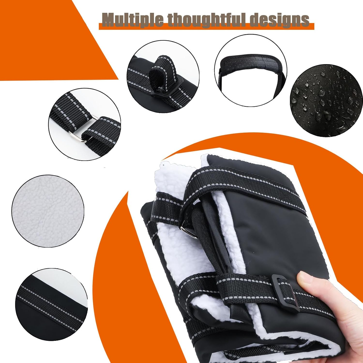 Shengsenfu Dog Lift Sling Support Harness - Hip & Back Legs Lifting Aid for Elderly, Disabled, or Injured Dogs - Adjustable, Reflective, Portable - Small, Black image number 5