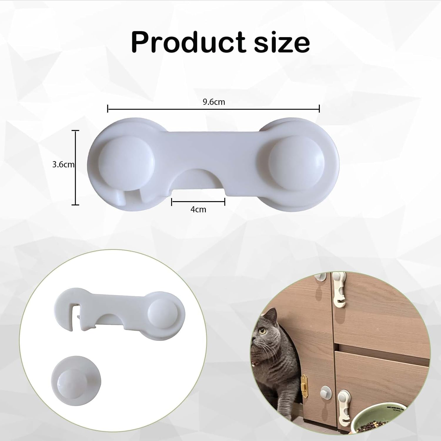 Loimon 6-Pack Child Proof Locks - No Drilling Baby Safety Locks for Cabinets, Drawers, Wardrobe & Cupboards | Easy Install Childproof Door Locks | Secure Australian Homes image number 3