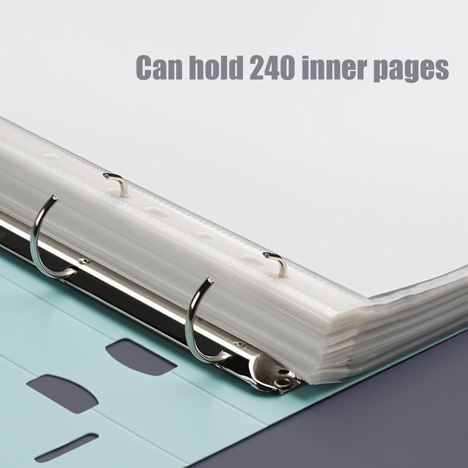 Standard Insert Ring Binder, Includes Binder with Refillable Loose Leaf Sheets, Ideal for Office, School, and Home Organization (Green + 100Pcs 8C) image number 3