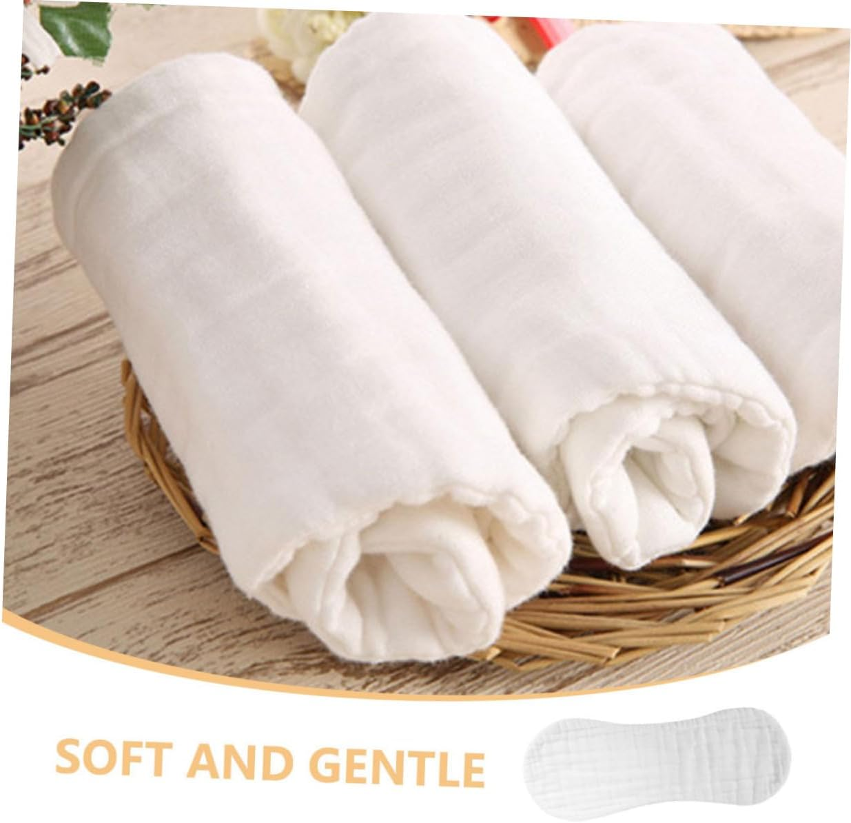 12Pcs Reusable Gauze Diapers for Toddlers and Newborns Soft Muslin Cloth Diaper Liners Washable for Home Travel image number 6