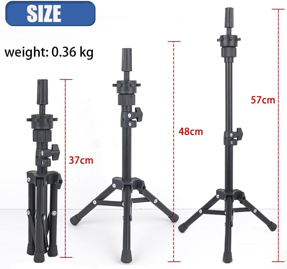 22 Inch Canvas Block Head Set,Mannequin Head for Wig Display Making Hair Weave Styling Mannequin Head with Mount Hole C Stand, Styling Hair Clips, Needles, C Needles, Thread, Lace Wig Caps image number 3