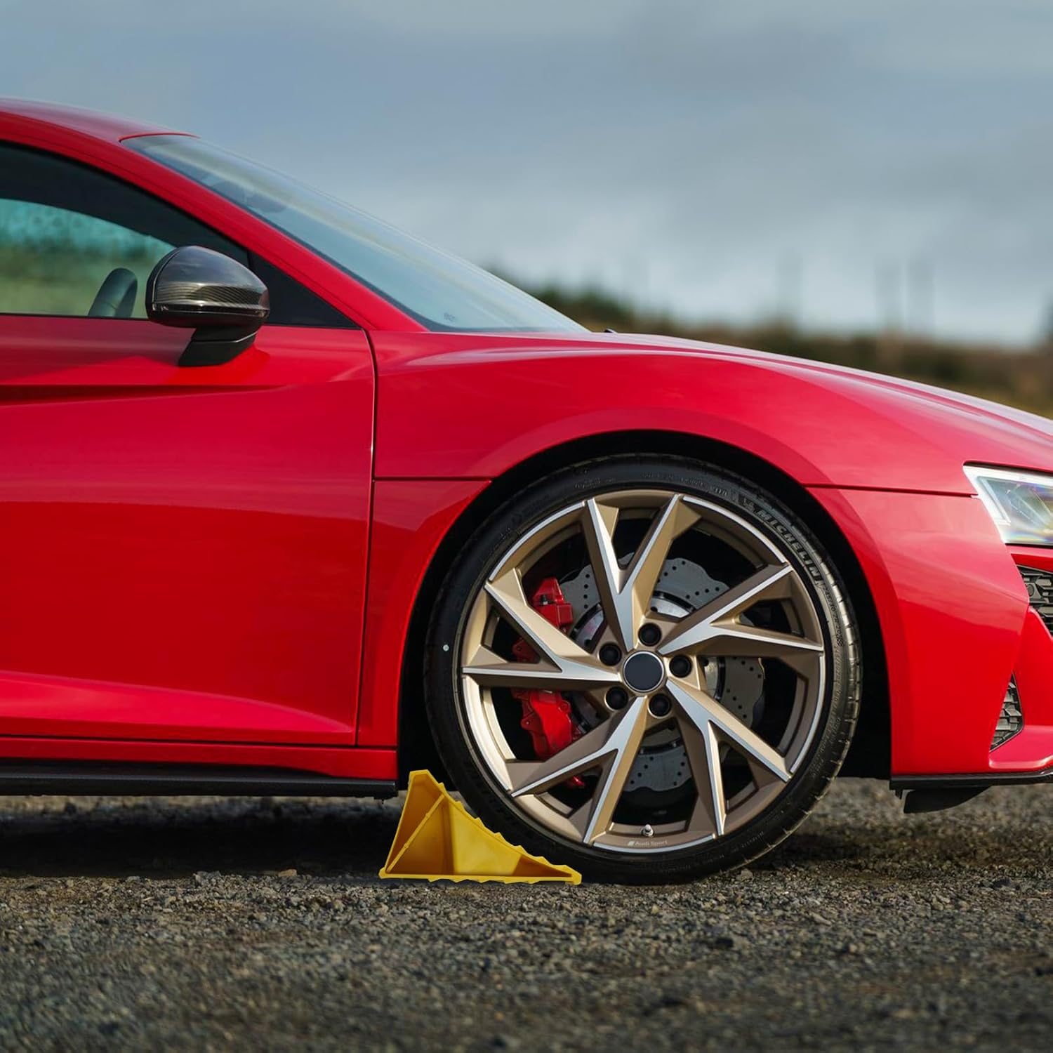 Tire Chocks - Triangular Tire Stabilizer Chock | Car Stop Wheel Block - for Truck Trailer RV Camper Automotive Sedan ATV Garage Parking image number 2