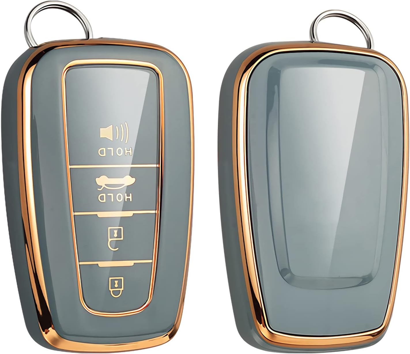 Toyota Camry RAV4 Highlander Corolla Avalon C-HR Prius GT86 Key Fob Cover, Premium Soft TPU 360 Degree Protector, Gray image number 6