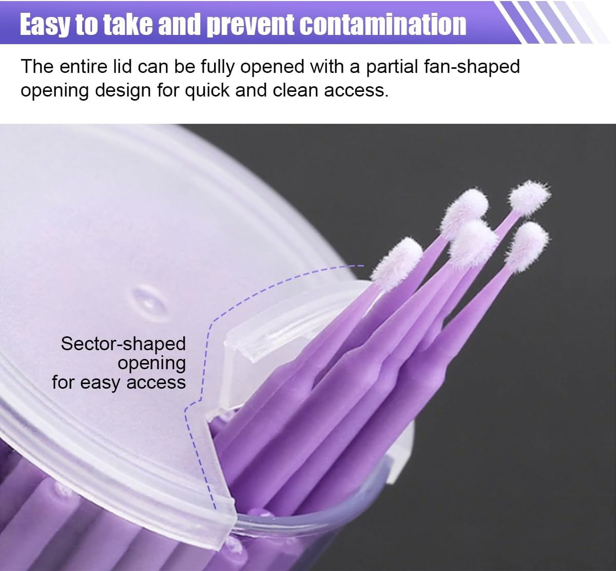 100Pack 1.5Mm Touch up Paint Brushes, Repair Paint Brushes, Disposable Cotton Swabs Micro Applicators for Car Paint Chip Repair Automotive Scratch (Light Purple) - Deep Purple image number 2