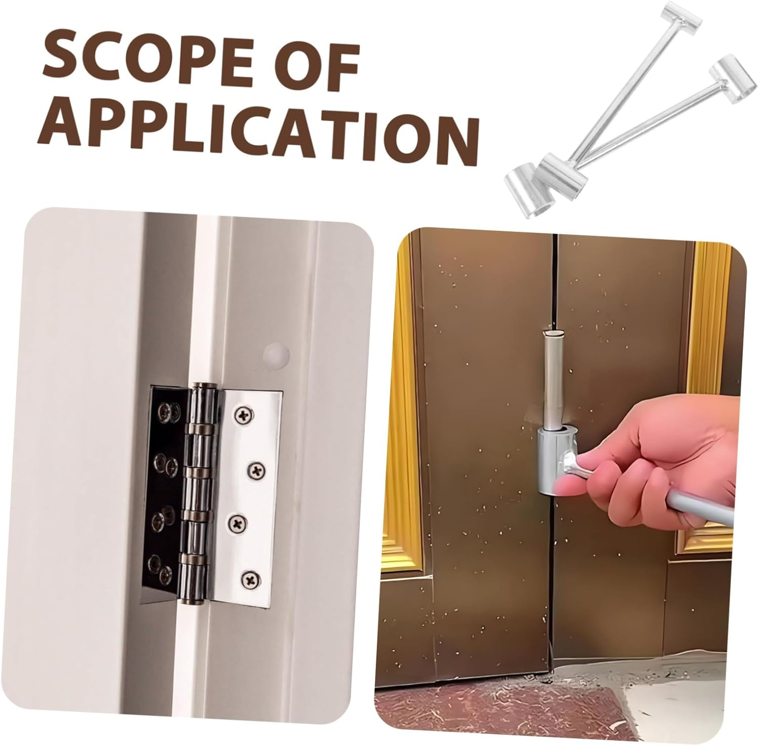 Garneck 2Pcs Spanner Wrench for Door Hinges Hinge Gap Adjustment Tool Sturdy High Carbon Steel Multi-Specification