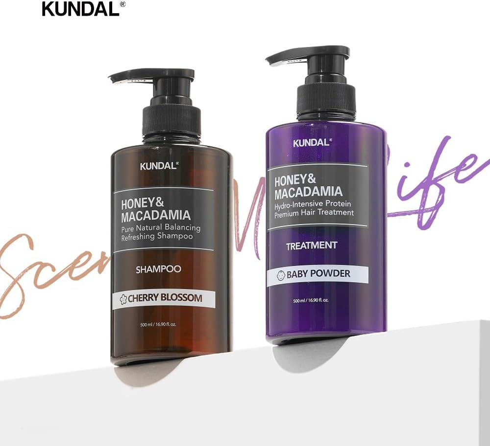 KUNDAL Natural Shampoo and Conditioner Set [Amber Vanilla] 16.9Fl Oz (Pack of 2) image number 1