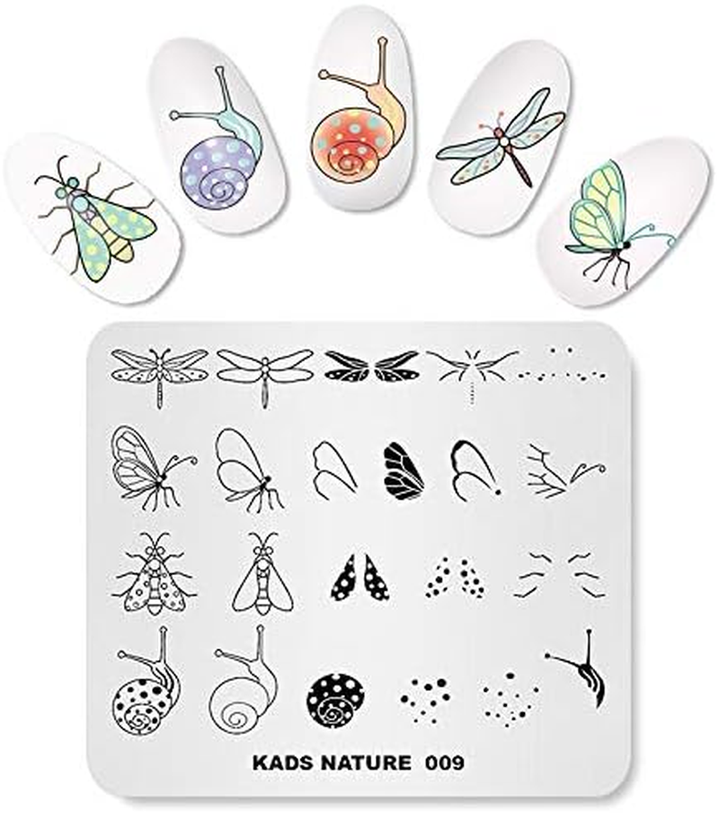 ALEXNAILART Nail Stamping Stencil - Stainless Steel Nail Stencil - Cactus Pattern & Flower Design - DIY Nail Art Tool