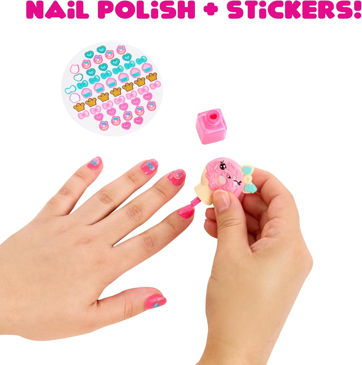 Yummiland Beauty Bag Playset + Lip Gloss Doll - Cupcake Bag Includes Exclusive Callie Birthday Cake, Nail Polish + Nail Stickers, Body Shimmer, Doll Playset, Cosmetic Play 4+ - Ice Cream Bag image number 7