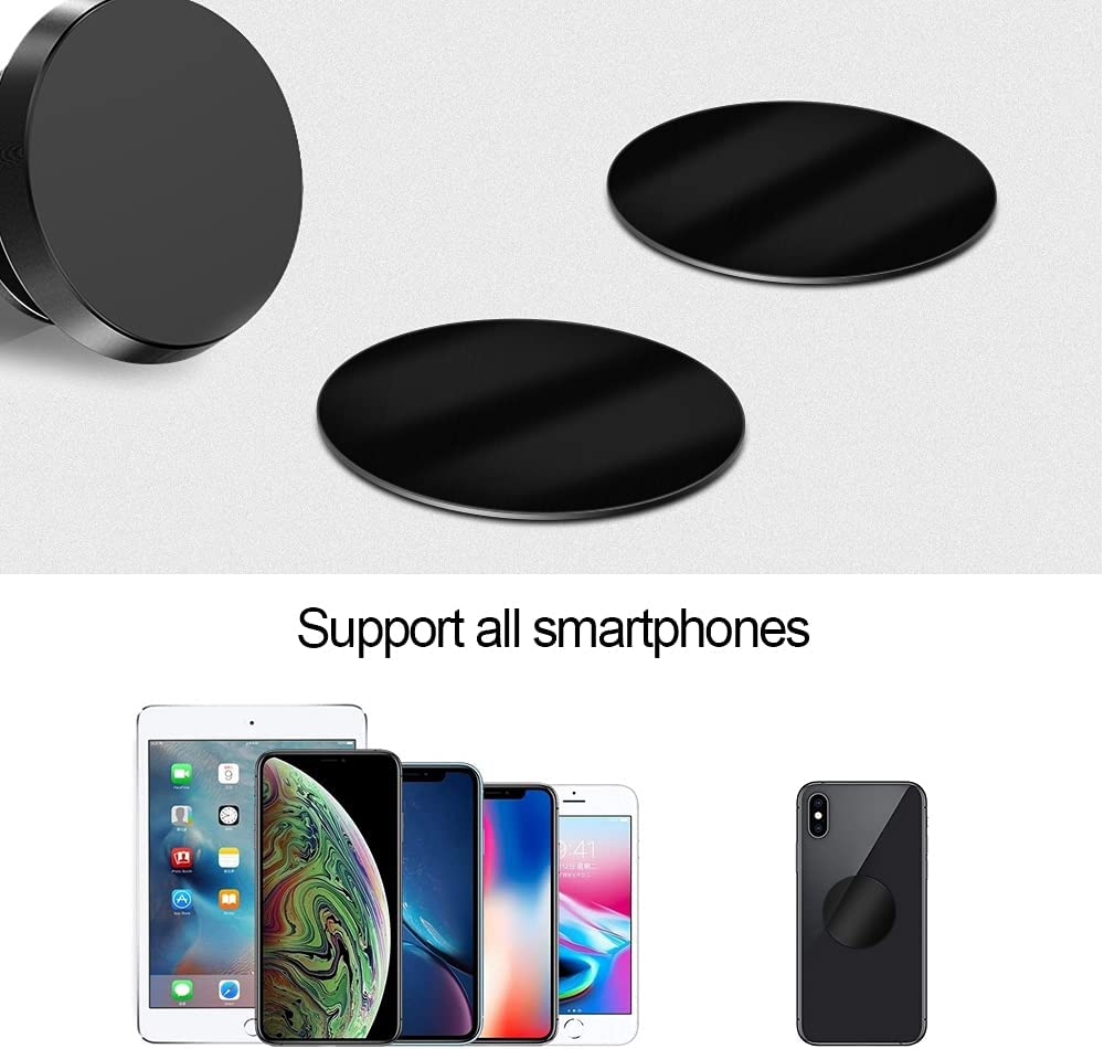 [8 Pack] Magnetic Car Mount Holder Metal Plates, TIQUS 40Mm round Black Universal Replacement Mount Metal Plate Kit with Adhesive for Magnetic Car Mount Cell Phone Holder image number 2