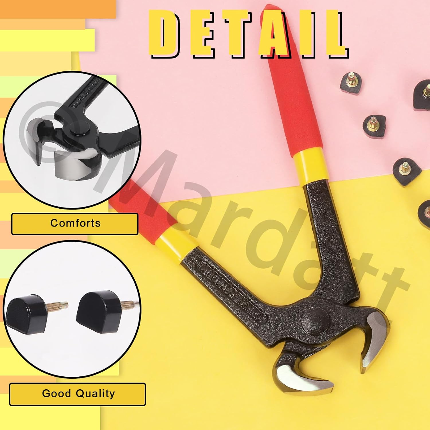 30 Pairs 5 Sizes High Heel Replacement Tips Pin Kit with 6" Heel Caps Remove Pliers, 8/9/10/11/12Mm 2 Pins Diameter U Shape Dowels Heel Tips Shoes Heel Repair for Women image number 1